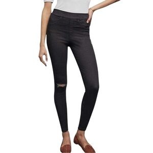 Spanx Distressed‎ Denim Leggings XS Black Jean